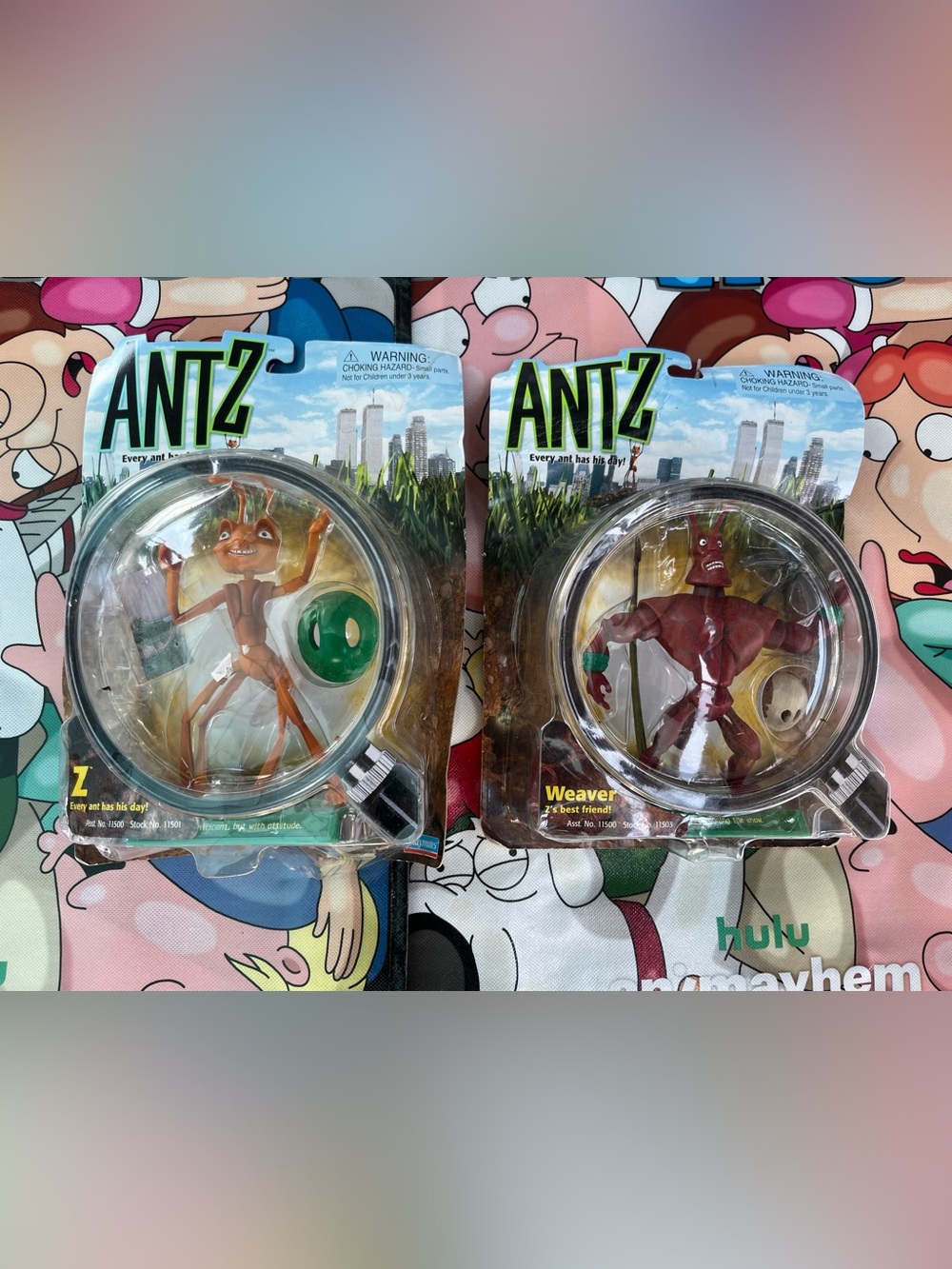 vintage 1998 DreamWorks Antz action figures manufactured by Playmates, featuring